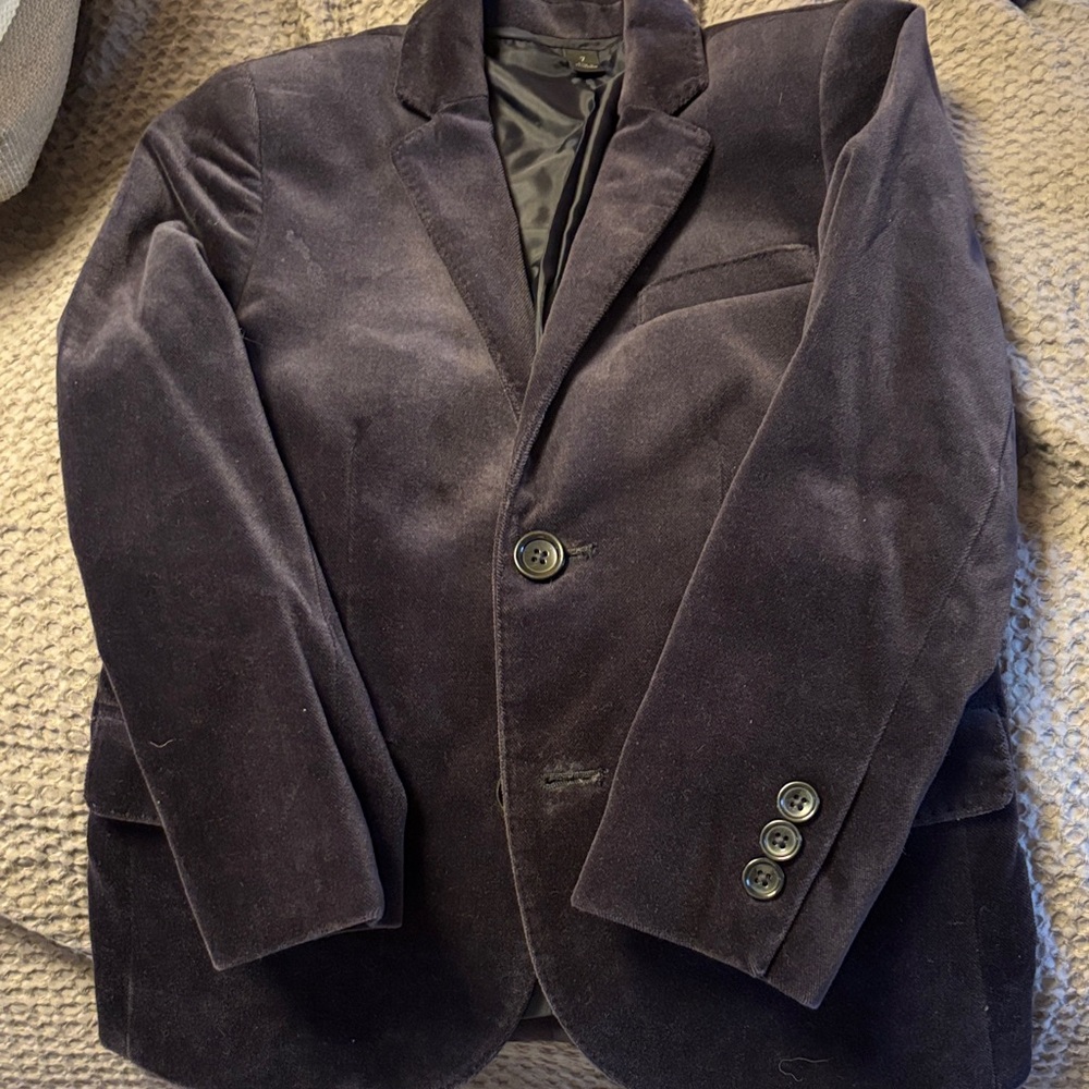 J. Crew Kids Velvet Blazer - Deep Purple
